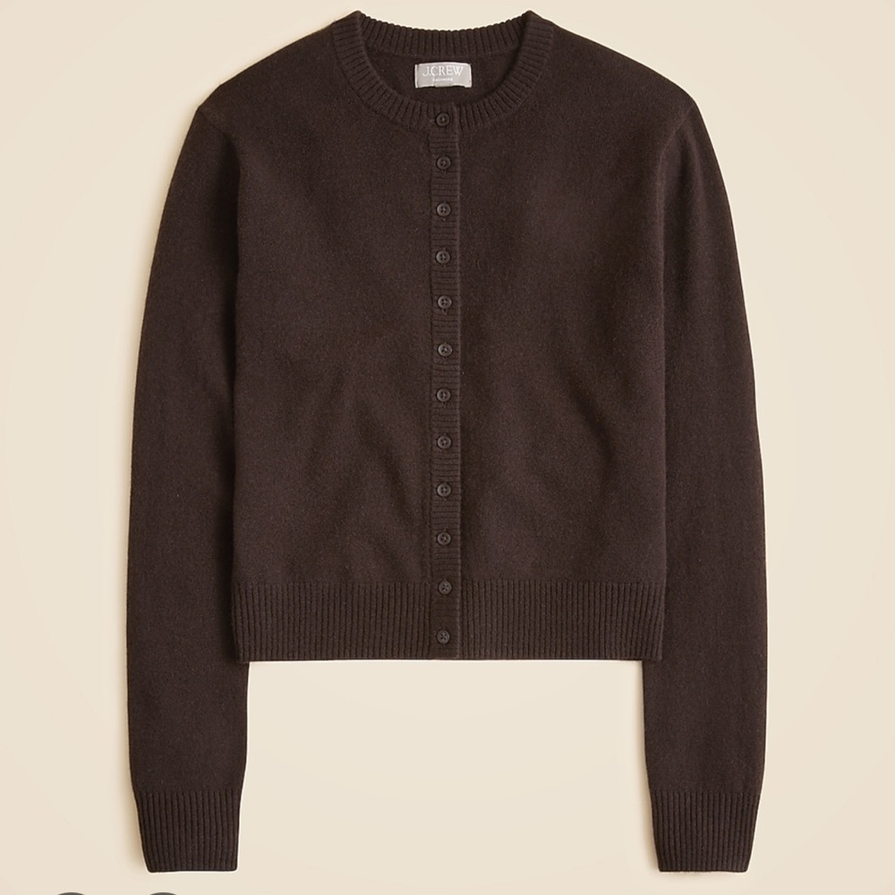 J. Crew Women's Dark Chocolate Brown Cashmere Cardigan NWT